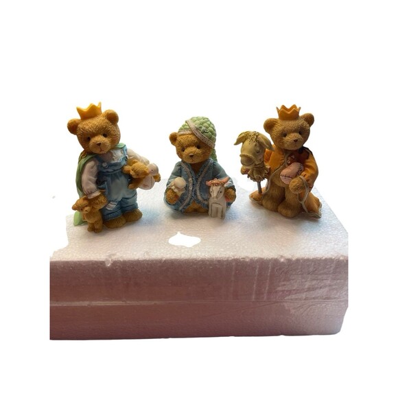 3 Cherished Teddies 1992 #950718 3 Kings Wilbur Richard Edward Bear Figurines - Picture 1 of 10